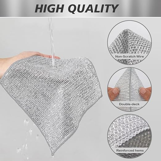 (10Pcs) Dishwashing Mesh Metal Dishcloths_(10개입)금속 메쉬 재질 수세미