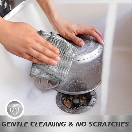 (10Pcs) Dishwashing  Mesh Metal Dishcloths_(10개입)금속 메쉬 재질 수세미